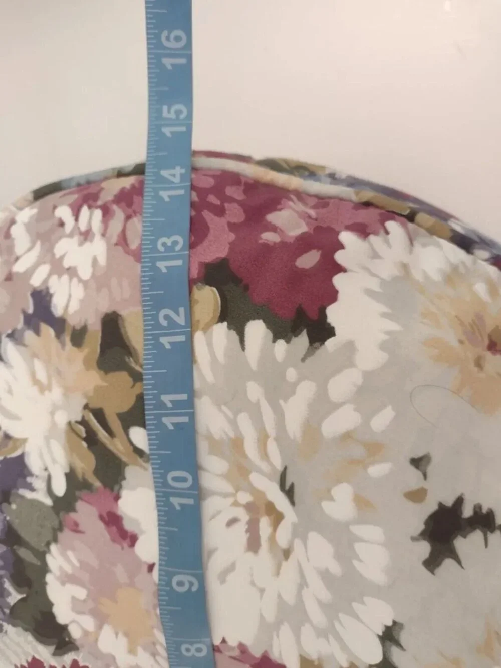 J Gaither Pink Blue Floral Arm Chair Cushions Circle Flowers Summer Throw Pillow
